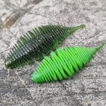 소프트 고무 웜 루어 실리콘 미끼 낚시용 인공 65mm 3.5g 2 개/로트, 04 2pcs  green_01 3.5g  small