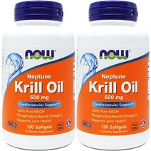 Now Foods 나우푸드 넵튠 크릴 오일 500 mg 120정 2병