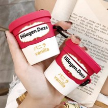 [사은품] 에어팟3세대 귀여운 아이스크림 모양 고리형 링 키링 특이한 디자인 실리콘 보호 커버 케이스