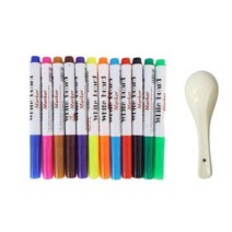 마법의 물 그림 펜 812 색상 플로팅 낙서 드로잉 조기 교육 매직 화이트보드 마커, 12 Colors with spoon