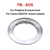 PB-EOS 마운트 어댑터 링 Praktica PB 렌즈 용 크로메이트 알루마이트 알루미늄 캐논 EOS EF 카메라 5D6D7D, 한개옵션0