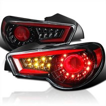 SpecD Tuning 제트 블랙 하우징 투명 렌즈 레드 LED 바 후미등 20132016 사이언 FRS 스바루 BRZ와 호환 왼쪽 오른쪽 페어 어셈블리 USA 미국, Jet Black Housing Clear Lens R