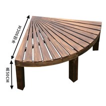 발코니 야외 데크 셀프 시공 캠핑 정원 바닥 원목 침목, 부채꼴 테이블 가로 90x세로 90x높이 50cm
