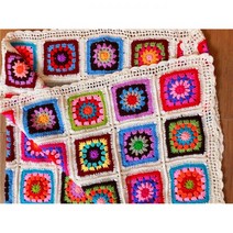 손뜨개 블랭킷 대바늘 캠핑 코바늘 뜨게 완제품 담요