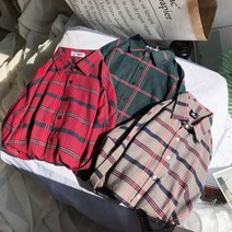 CØupang ⁀‿⁀남성 배색 체크 긴팔셔츠 남방 흰티레이어드 3컬러 체크셔츠 캐주얼남방 레이어드패션 남성셔츠 스트릿패션Ｇo질라몰