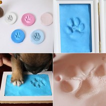 트루픽 석고뜨기 반려견 반려묘 발도장 손도장 DIY 기념 장식 소품, 파스텔블루