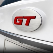 GT 엠블럼 마크 로고 튜닝 인테리어 로고 3D 스티커, 메탈GT114mm블랙