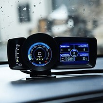 듀얼 스크린 헤드 업 디스플레이 OBD2 자동 GPS 스마트 HUD 지원 게이지 디지털 주행 거리계 보안 알람 물, 04 Korean Version