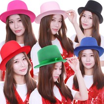 신사 모자 공단 6종 모음 중절모 마술사 무대 행사, 핫핑크, 1개