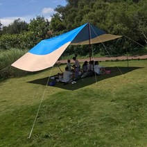 대형 타프 캐노피 천막, 파란색 3x3m 2m 기둥 2개