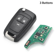 Dandkey 315mhz433mhz 234 버튼 hu100 id46 칩 플립 자동차 원격 키 시보레 말리부 cruze aveo 스파크 임팔라 춘분, 433mhz id46 칩, 버튼 3개