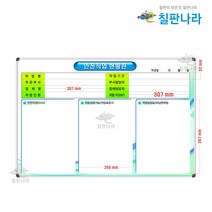 안전작업 현황판 칠판 900x600 인쇄칠판 주문제작, 자석 판면