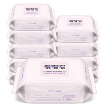 한예지 키스해링 퍼플 물티슈 캡형 100매 10팩
