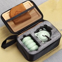 아트미니 휴대용 다기세트 다관 찻잔 이동식 여행용 다도세트, 단일사이즈, 3_화이트 다관1 찻잔2