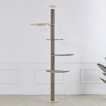 브리스캣 알루미늄캣폴 캣폴 (발판3개+해먹) 캣타워, 1개, CI-B10-그레이