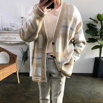 오버핏 스무드 타탄 체크 헤비 가디건(3 Color)