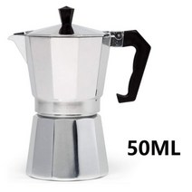 모카 커피 포트 차끓이는포트 예쁜 전기 온도조절 드립 스텐 여행용 드립서버 여행용 coffeeware 알루미늄 메이커 내구성 moka cafeteira expresso 실용적인, 50ML