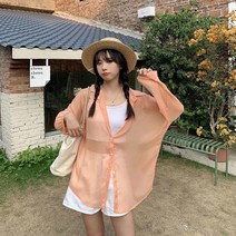 2022 여성용 셔츠 블라우스 긴 소매 여성 쉬폰 루즈 탑 여름 카디건 얇은 러블리한 솔리드 컬러 캐주얼 셔
