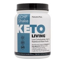네이처스플러스 LCHF 케토 리빙 로우-카보하이드레이트 하이-팻 뉴트리셔널 셰이크 파우더, 바닐라 (Vanilla), 5개