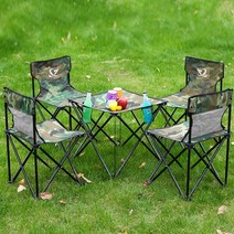 캠핑 글램핑 접이식 편안한 캠핑의자 캠핑테이블 세트, 단일품목