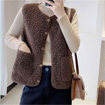 셀러허브 여성패션 [오노마] ONM 여성 양털 미들 조끼 데일리 겨울 실내 오피스 외출복