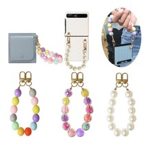 핸드폰 진주 비즈 폰스트랩 글로시 손목걸이 고리형, 글로시파스텔