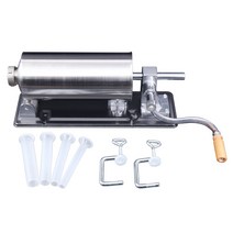조물조물 슬러시 메이커 아이스컵 수제 소시지 충진기 8LBS/3.5kg 고기 필러 메이커 수동 스테인레스 스틸, 한개옵션1, 01 With 4 tubes