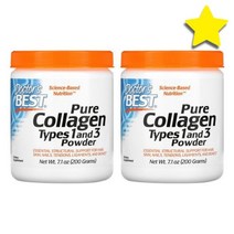 닥터스베스트 2병세트 퓨어 콜라겐 Collagen 1형3형 파우더 가루 분말 200g7.1온즈, DRB00203-2