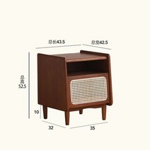 라탄협탁 침대옆협탁 럭셔리 등나무 단단한 목재 스탠드 거실 스토리지 캐비닛 침실 침대 옆 테이블, 04 Pine Vintage lamp