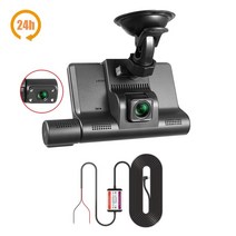 가성비 블랙박스 IPS 3 렌즈 자동차 카메라 자동 DVR 캠코더 24 시간 주차 비디오 레코더 대시 캠 풀 HD 1080p 블랙 박스 Dvrs 카캠, [03] 24H No rear camera, [01] 64G