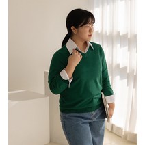 엘리시아 [55-120] E133 텐셀 브이 니트 빅사이즈 여성의류