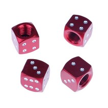 주차장 주차 스토퍼 고임목 4개/몫 주사위 타이어 자동 트럭 밸브 스템 커버 캡 휠 림, 02 빨간