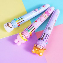 근이몰 10색 12색 귀여운 캐릭터 다색 멀티펜 선물용 볼펜, 12색 날씨볼펜별구름
