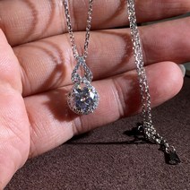 모이사나이트 목에 체인 패션 럭셔리 Moissanite 해바라기 여성 목걸이 라운드 쇄골 선물