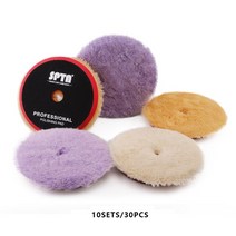 spta 자동차 차량 광택기 폴리셔 (대량 판매 2pcs amp 10pcs) 3quot5quot6quot 양모 연마 패드 폴리 셔용 고밀도 양 모직 폴란드어 버핑 패드, 10sets 혼합 색상, 3인치 백커