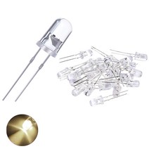 JINHA DIP LED 고휘도LED ROUND 발광다이오드 5mm, 5파이_딥_투명_웜화이트, 10개