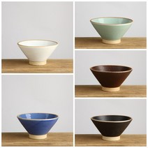 국내산 도자기 담소 빙수볼 한옥 카페 팥빙수 그릇 다용도볼 5color, 브라운