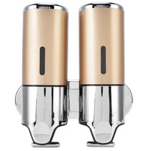 비엔티하임 무타공 욕실 샴푸 디스펜서 벽걸이 샴푸통 물비누 세제용기, 무타공 설치, BM101 2구 물비누통, 골드, 1개