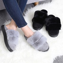 편하고 따뜻한 퍼안감 겨울 여성 통굽 털 슬리퍼 (3cm)/여자 사무실 슬리퍼 실내화 실내 방한