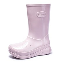 여성의 중반 송아지 장화 방수 플랫폼 고무 부츠 여성 패션 정원 Galoshes PVC 웅덩이 낚시