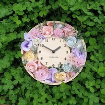 아트박스/썸몰 핸드메이드 꽃리스 벽시계, 본품