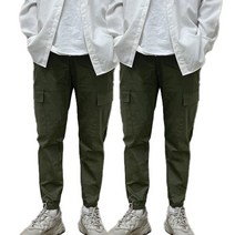 VANANA2 2장 남녀공용 사계절 면 스판 밴딩 카고 조거팬츠_사계절 팬츠 (3264-1)