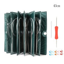 코바늘뜨기 세트 패키지 혼자놀기 뜨개질 바늘 크로쉐 11pcs 스테인레스 스틸 원형, 43cm