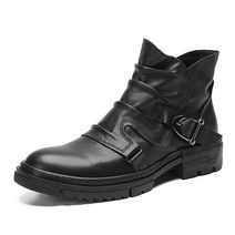 할리 부츠 키높이 슈즈 빈티지 웨스턴 아메리칸 버클, 3 검은 색