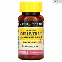 MASON 씹어먹는 코드리버오일 100정 츄어불 츄어블 수입산 대구간유