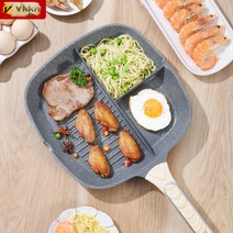 무쇠 주물 후라이팬 무코팅 불판 원형팬, 3in1