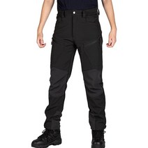 FREE SOLDIER 남성용 아웃도어 카고 하이킹 팬츠 방수 소프트쉘 플리스 안감 스노우 스키 블랙 너비 91.4cm36인치 x 길이 81.3cm32인치, Black