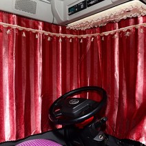 SKANDSALO 대형트럭 커튼 차양 적합사용 H5H7M3M5M7프리 크기 J6PJH6체크 침대, T12-스트라이프 빨간색(앞+양쪽+후면창)메모남김 차종