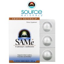 소스내츄럴스 S아데노실 SAMe 메티오닌 프로테오글리칸 200mg 장용코팅 60정