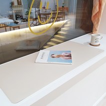 앨리스리빙 양면 데스크매트 책상 가죽 깔판 장패드, M 갬성갬성한 베이지